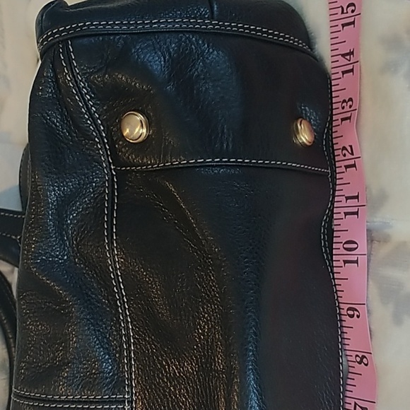 B Makowsky Black Pebble Leather Satchel Shoulder Bag - Picture 14 of 14